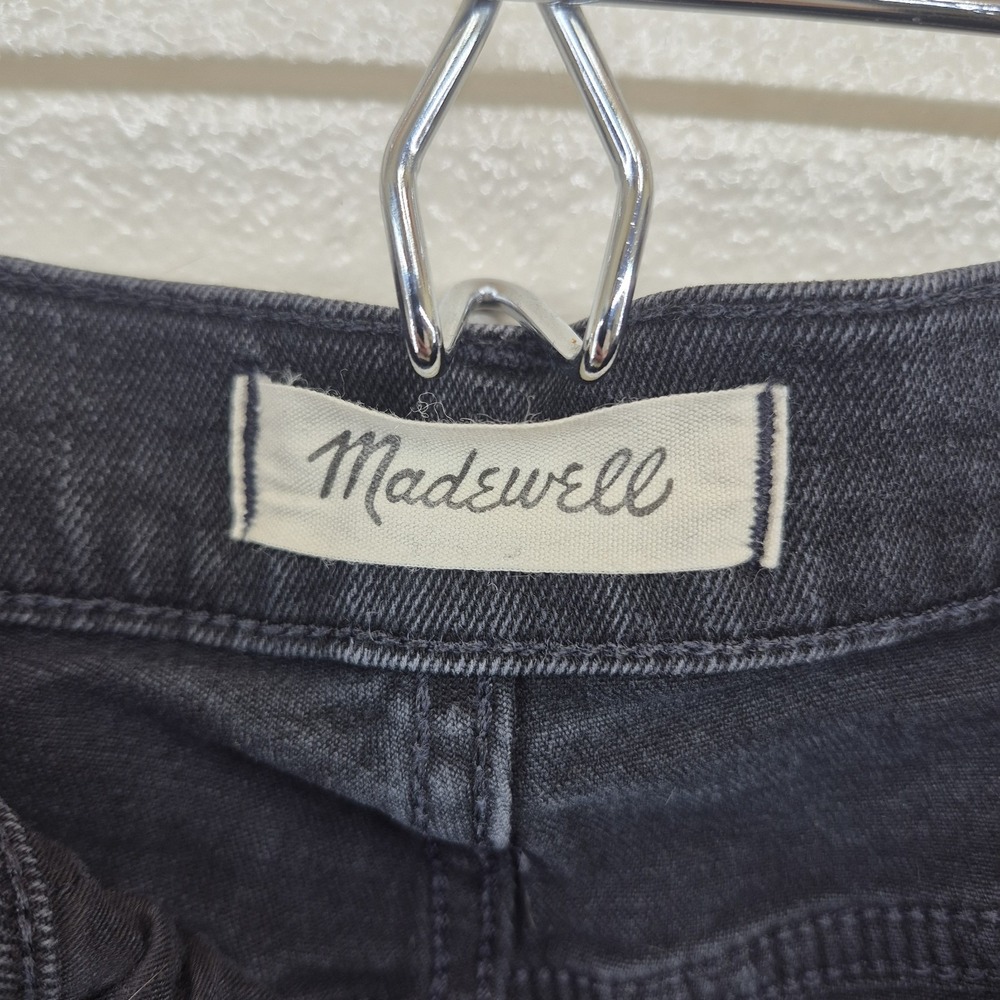 Madewell High Rise Denim Shorts Womens 27 Charcoal Black Cut-Off Stretch - Picture 3 of 7